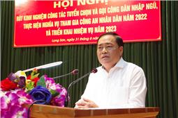 Hội đồng nghĩa vụ quân sự tỉnh Lạng Sơn rút kinh nghiệm công tác tuyển quân năm 2022